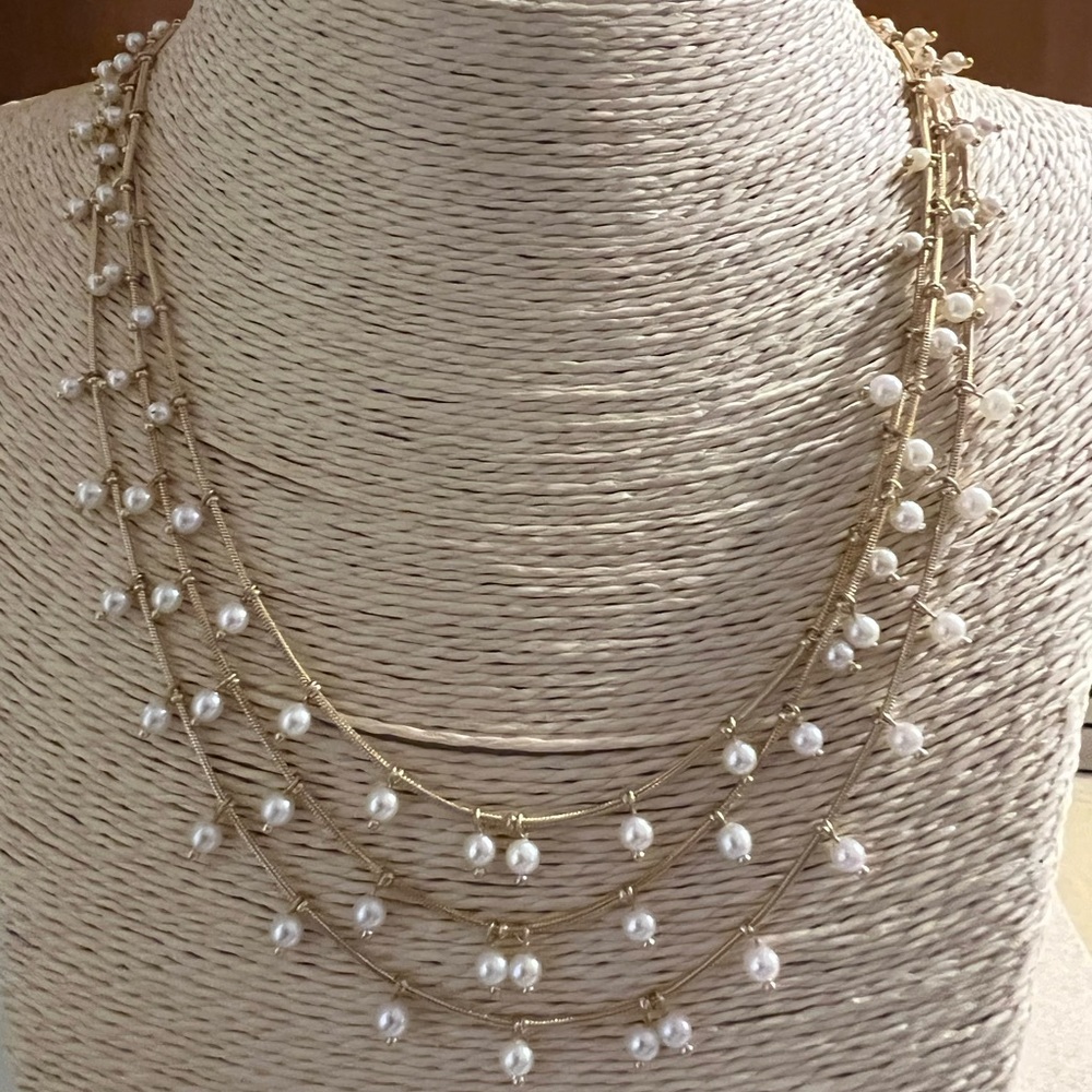 Anne Klein triple strand necklace
